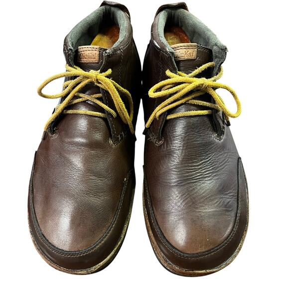 Olukai Kamuela Ankle Casual Chukka Boots Brown Leather Men\'s 11.5 US (46 EU) EUC